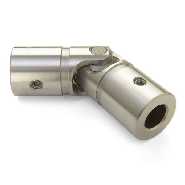 Single U-Joint, 7 mm x 1/4" Bores, 0.620" (15.7 mm) OD, Stainless